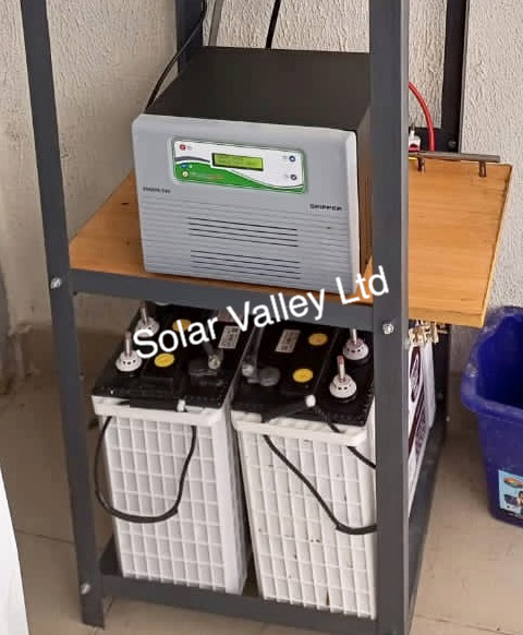 2kva soccerpower inverter with two luminous batteries solar installation by Solar Valley Limited