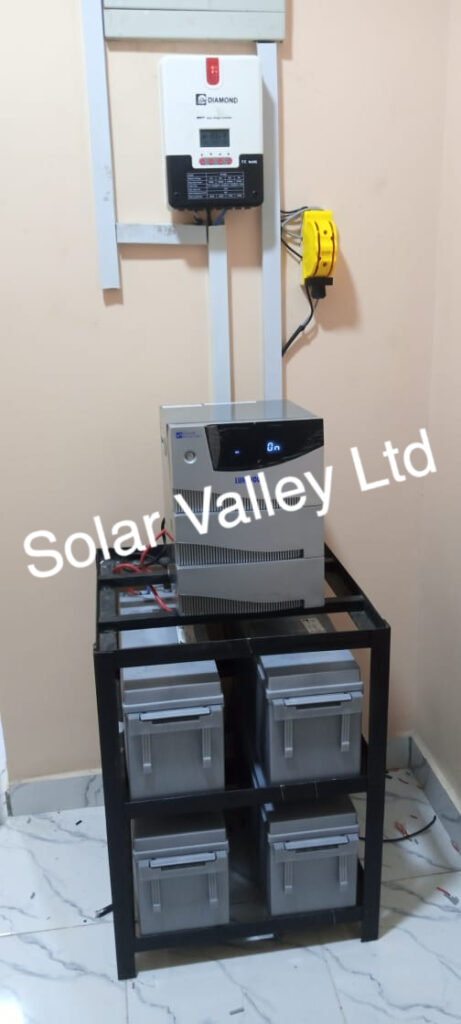 4kva luminous inverter with 4 quanta 200ah dry cell batteries solar installation by Solar Valley Limited