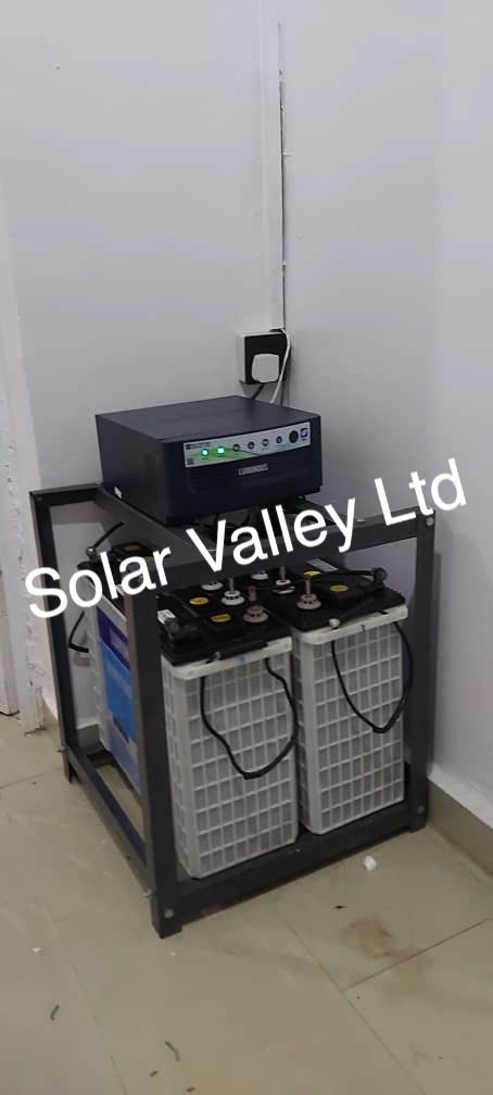 luminous 1.5kva inverter and 2 220ah luminous inverter batteries installation by Solar Valley Limited